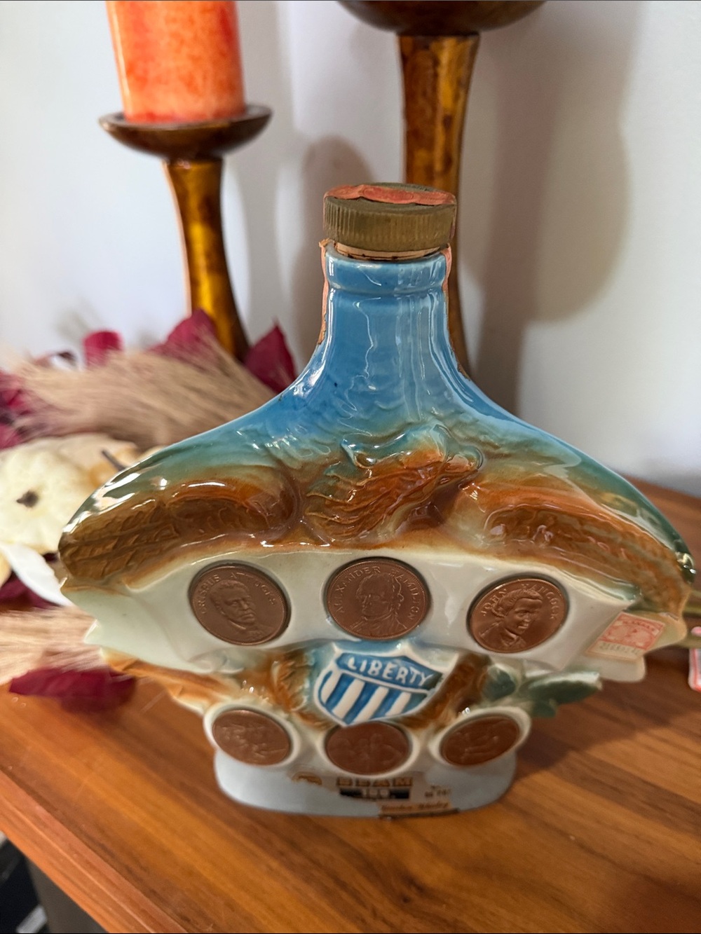 Vintage Liberty Coin Jim Beam Decanter